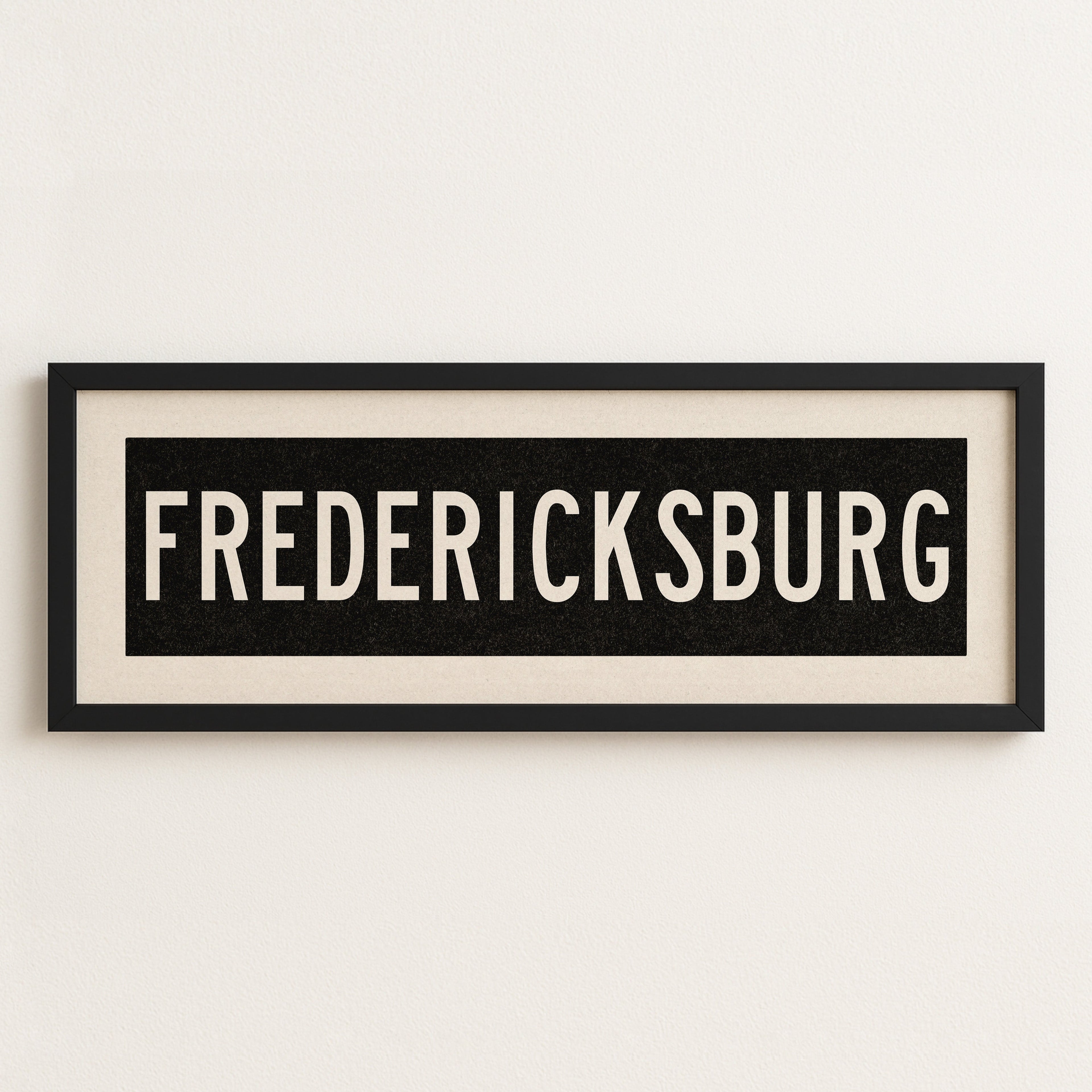 Framed Fredericksburg Bus Scroll Sign