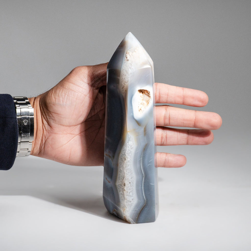 Genuine Polished Blue Agate Point from Madagascar (2.1 lbs)