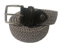 Woven Stretch Belt Two-Tone Brown/White