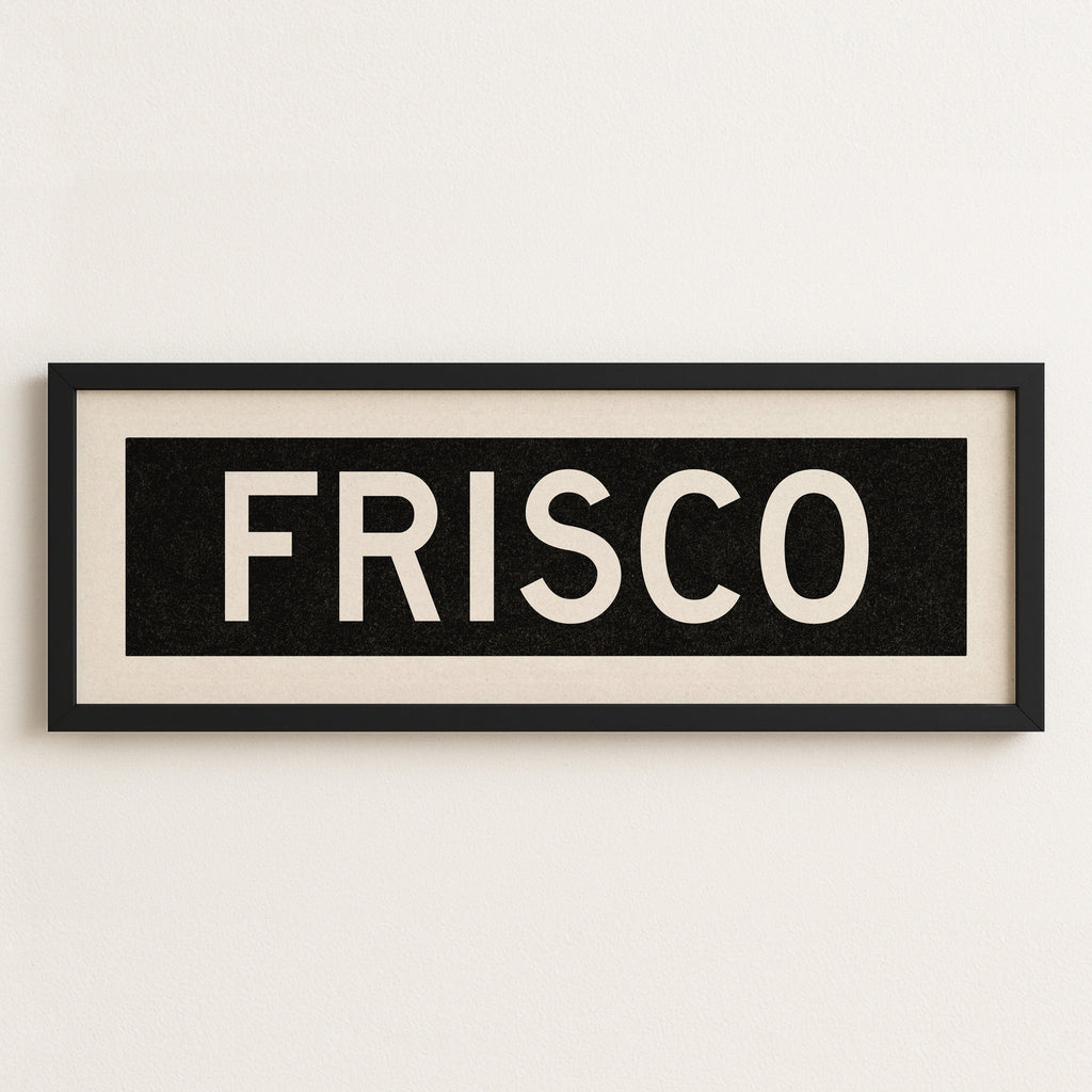 Framed Frisco Bus Scroll Sign