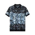 Pixel Fade Knit Polo BLACK