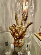 “W” or “VU” Hand Sign Sculpture in Brass