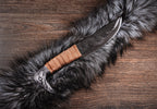 Viking Knife With Raven's Head Hilt & Leather Sheath - 5.5" Carbon Steel Sharp blade - Utility and Hunting Knife