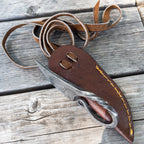 Miniature Damascus Steel Pocket Neck Knife - Medieval Scandinavian Inspired Hand Forged Collectible Viking Knife