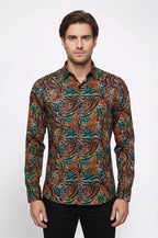 Animal Patterned Long Sleeves Multicolor Men Shirt - Wessi