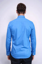 Blue Slim Fit Men's Shirt | Wessi