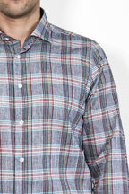 Casual Blue Plaid Shirt - Wessi