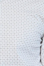 Houndstooth Pattern Slim Fit Ecru Men Shirt - Wessi