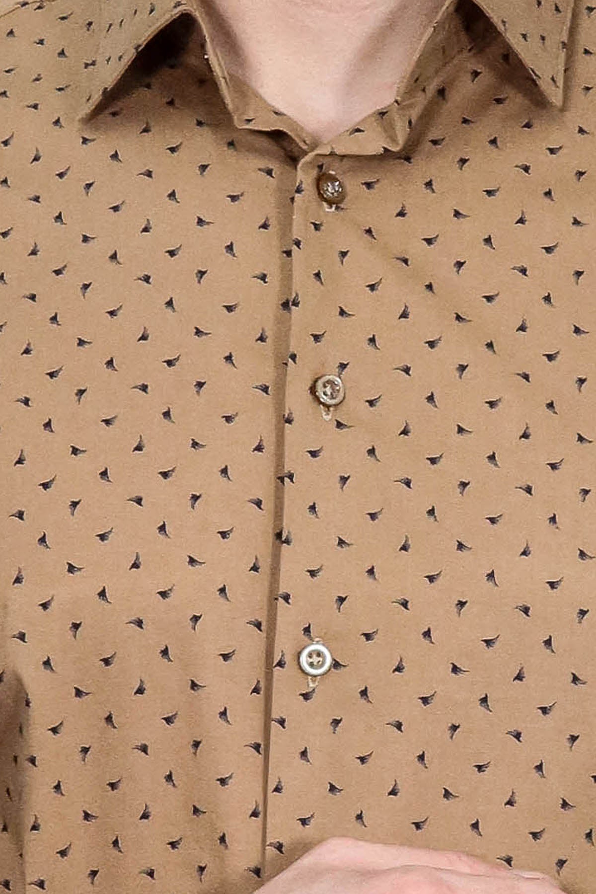 Men’s Beige Shirt with Minimal Black Pattern – Wessi