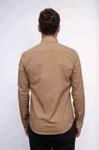 Men’s Beige Shirt with Minimal Black Pattern – Wessi