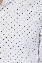 Men’s White Shirt with Minimal Black Pattern – Wessi