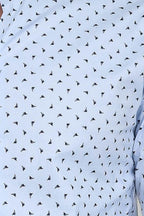 Men’s Light Blue Shirt with Minimal Black Pattern – Wessi