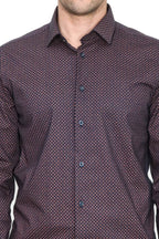 Brown Tiny Check Patterned Slim Fit Shirt - Wessi