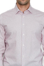 Claret Red Tiny Check Patterned Slim Fit Men Shirt - Wessi