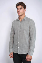 Houndstooth Pattern Green Men Shirt - Wessi