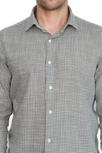 Houndstooth Pattern Green Men Shirt - Wessi