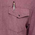 Maroon Pearl Snap Shirt | Long Sleeve