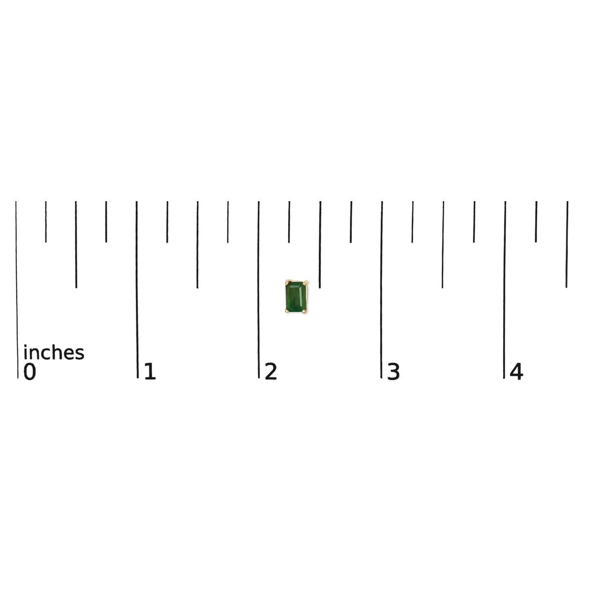 14K Gold 6x4MM Emerald Shaped Gemstone Solitaire Stud Earrings