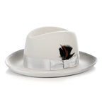 Ferrecci Light Grey Wool Felt Godfather Fedora Hat