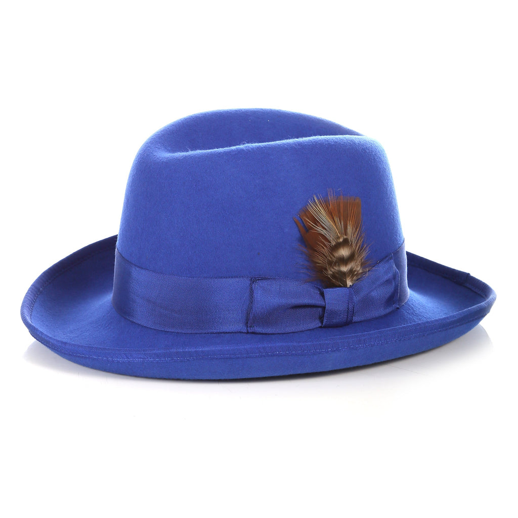 Ferrecci Royal Blue Wool Felt Godfather Hat