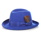 Ferrecci Royal Blue Wool Felt Godfather Hat