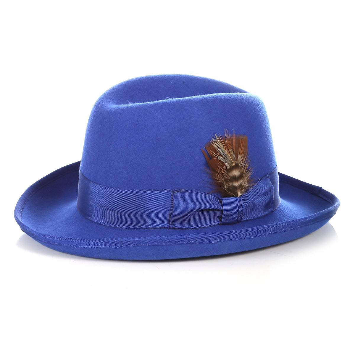 Ferrecci Royal Blue Wool Felt Godfather Hat