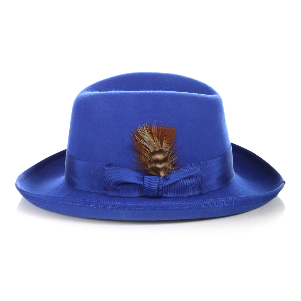 Ferrecci Royal Blue Wool Felt Godfather Hat