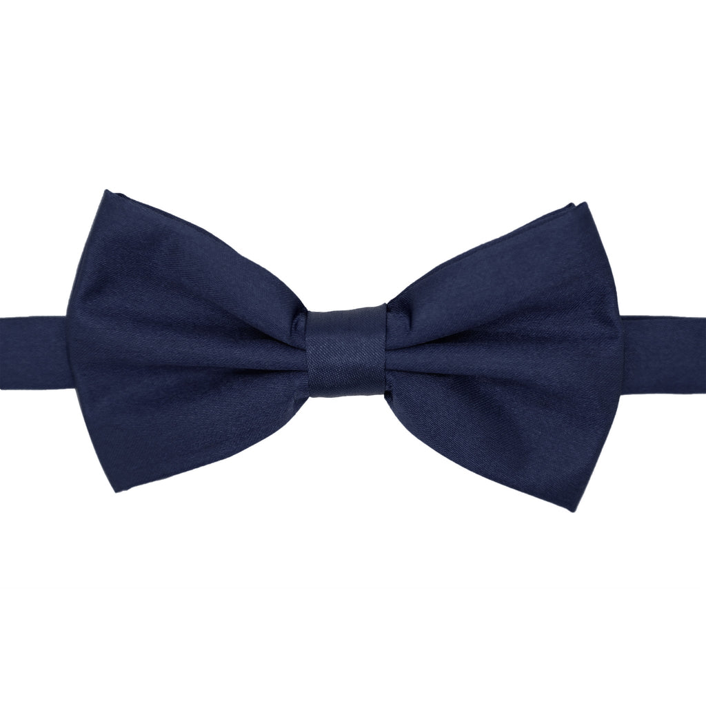 Gia Navy Blue Satine Adjustable Bowtie