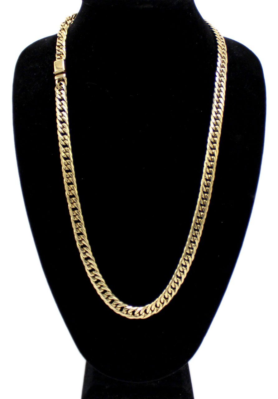 Miami Cuban Link 18k Gold Plated Necklace Double Link Chain