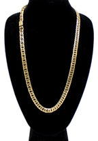 Miami Cuban Link 18k Gold Plated Necklace Double Link Chain