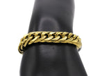 Miami Cuban Link Chain Bracelet 18K Gold Plated Stainless Steel Double Link Men Jewelry