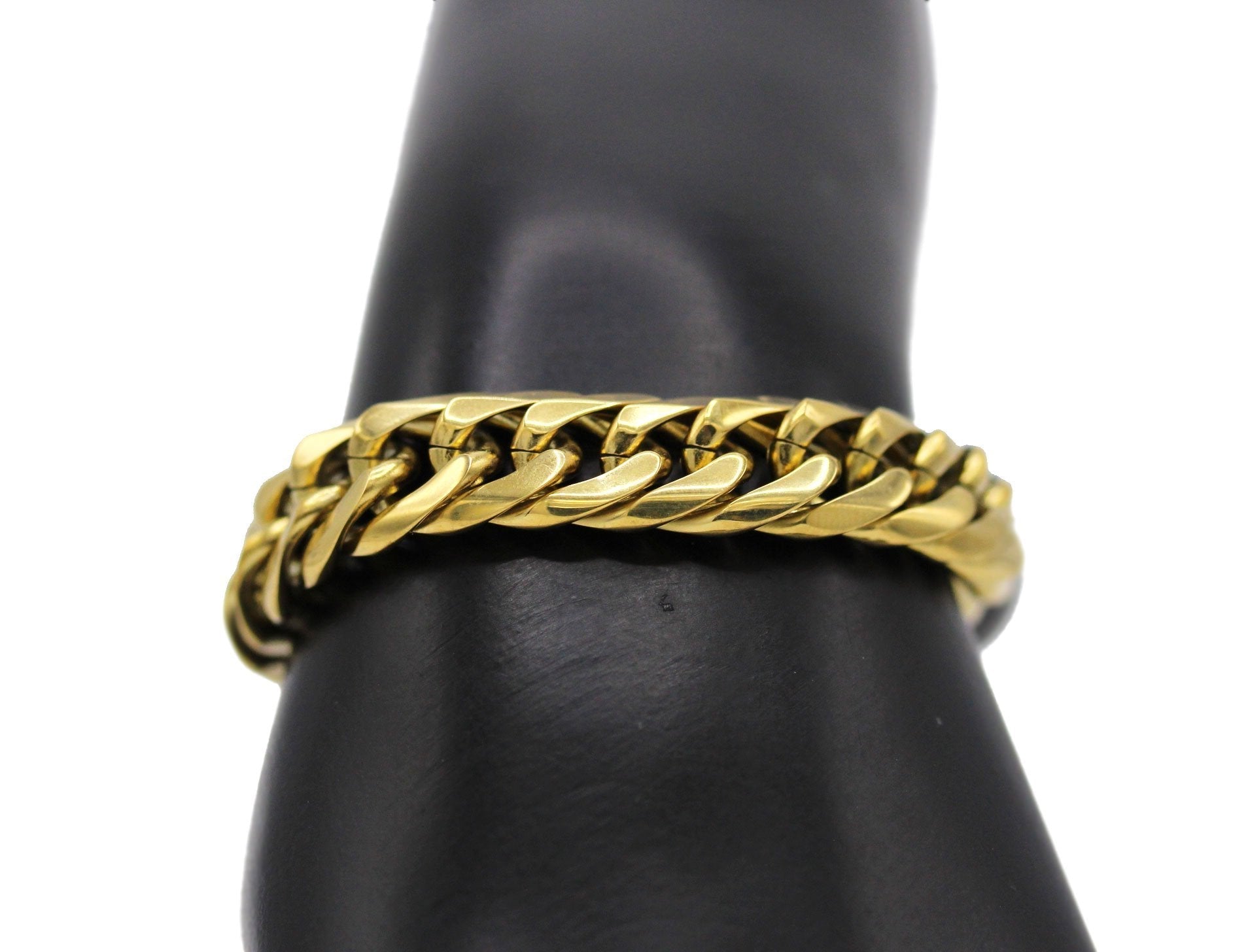 Miami Cuban Link Chain Bracelet 18K Gold Plated Stainless Steel Double Link Men Jewelry