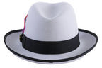 Ferrecci Grey & Black Australian Fur Felt Godfather Hat