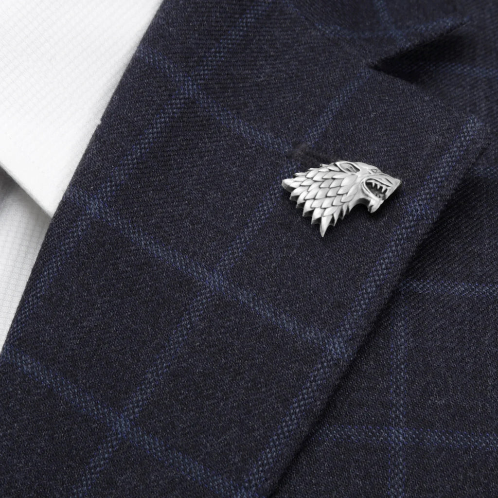 Game of Thrones Stark Direwolf Antiqued Lapel Pin