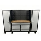 100" Rolling Tool Chest Workstation with Bench Top & Side Lockers