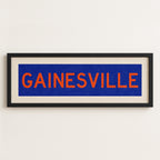 Framed Gainesville Blue Bus Scroll