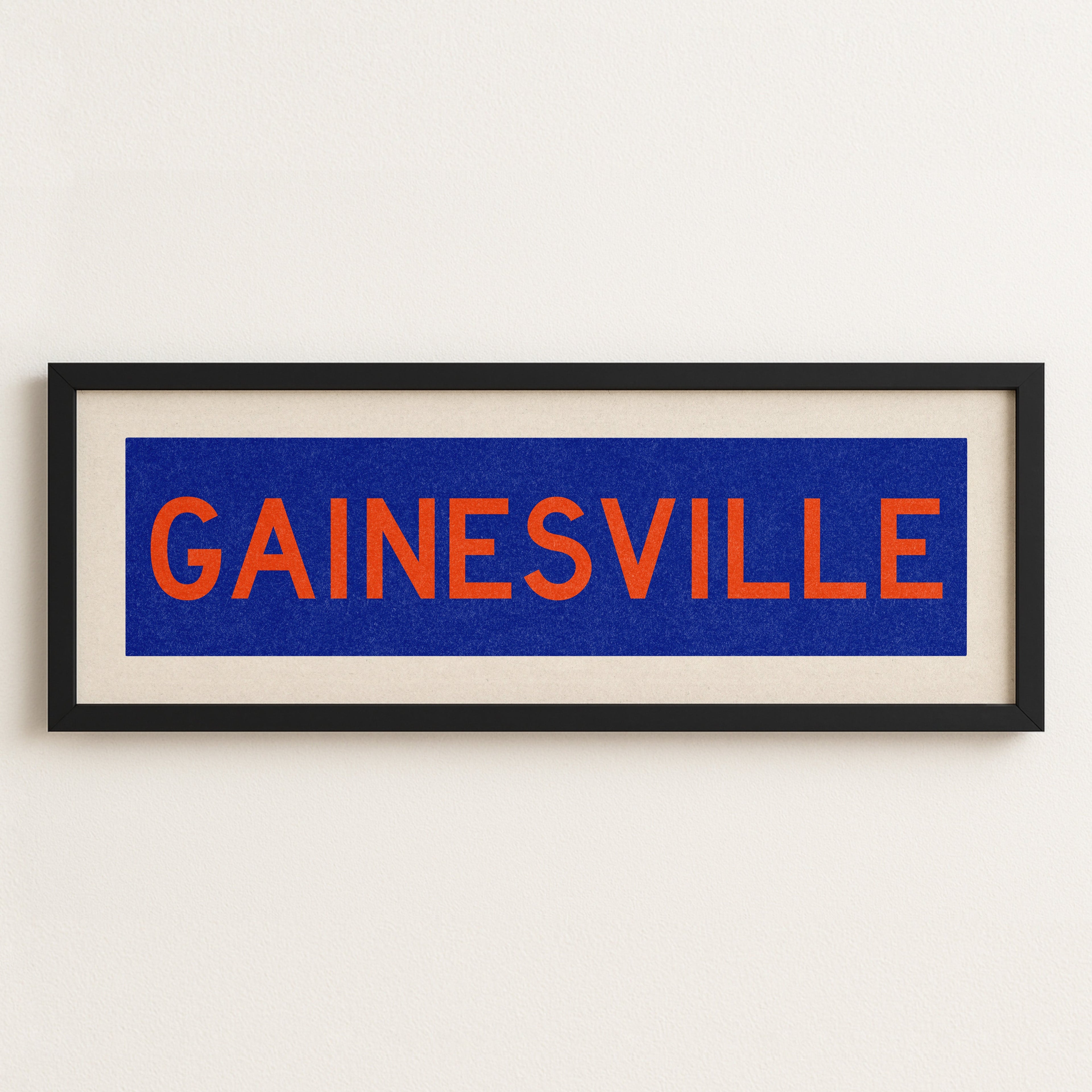 Framed Gainesville Blue Bus Scroll