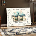 Wedding Venue Guest Book Canvas, Personalized Venue Drawing Sign