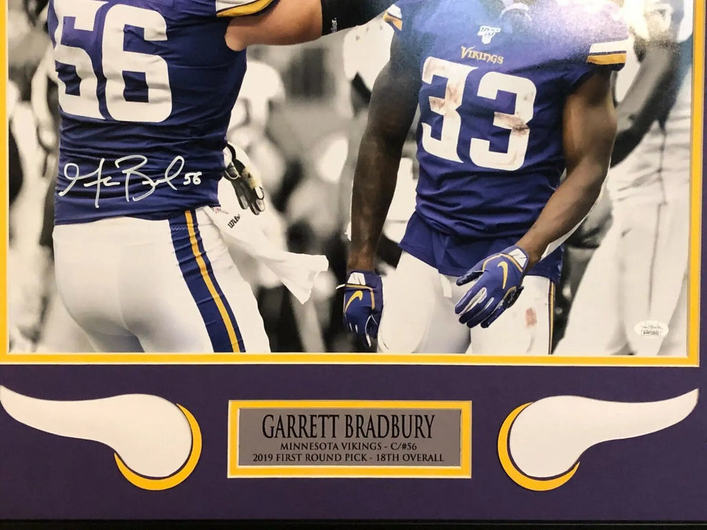 Garrett Bradbury Framed Signed Minnesota Vikings 16X20 Photo Jsa Coa