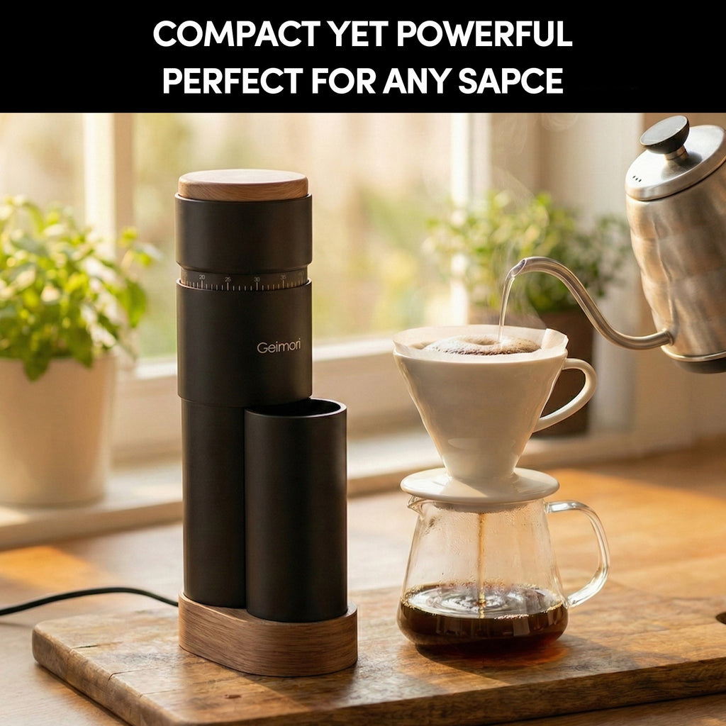 Geimori T38 Plus Electric Coffee Grinder | Compact Plug-in Grinder