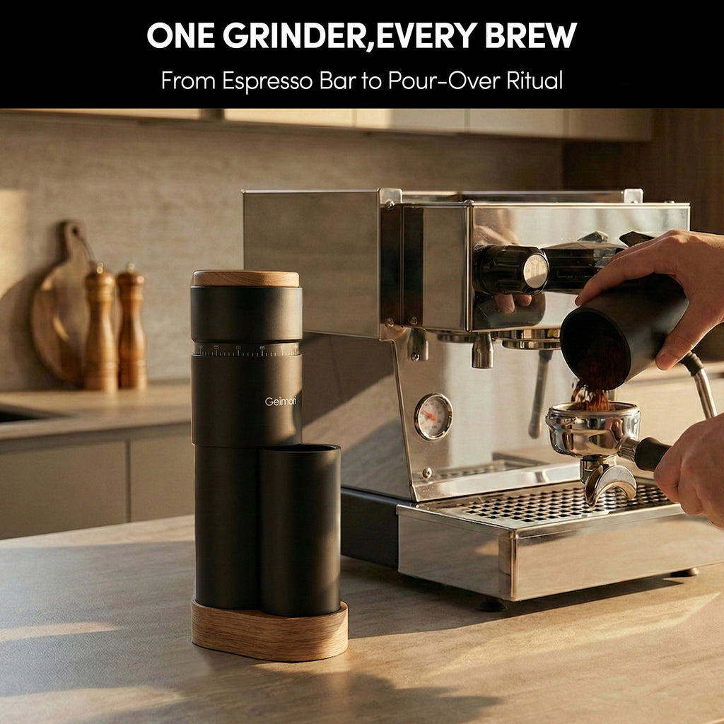 Geimori T38 Plus Electric Coffee Grinder | Compact Plug-in Grinder