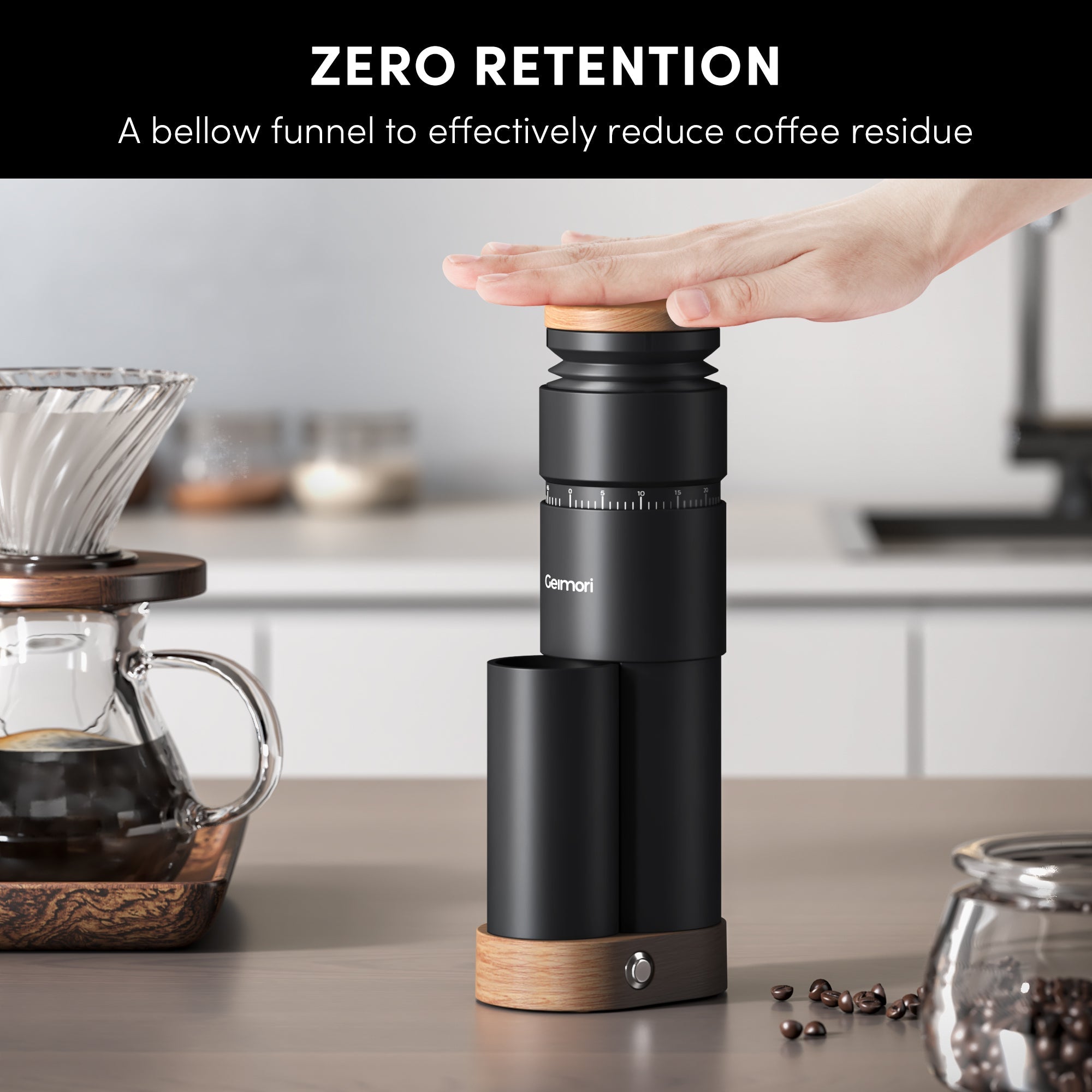 Geimori T38 Plus Electric Coffee Grinder | Compact Plug-in Grinder