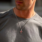 Gemstone Cross Pendant - Ruby