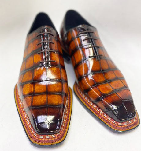 Maurice Custom Ghost Alligator Oxford - Cognac