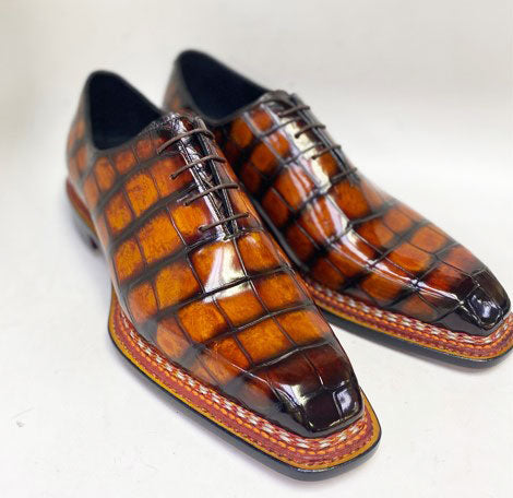 Maurice Custom Ghost Alligator Oxford - Cognac