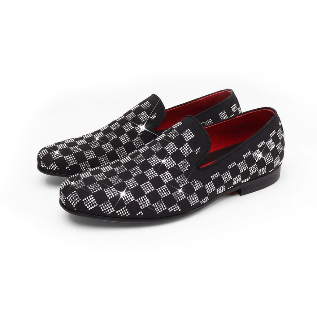 Barocco Glam Ties Men's Loafers - Black/Silver