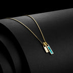 Birthstone & Initial Tag Necklace - Gold
