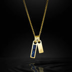 Birthstone & Initial Tag Necklace - Gold