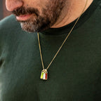 Birthstone Tag Necklace - Gold