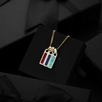 Birthstone Tag Necklace - Gold